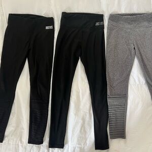 Bundle of 3 pair kids Justice leggings size 8